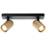 Brilliant Marty Deckenleuchte Aluminium Sandig Schwarz Gold 10W 700lm - 830 Warmweiß | Inkl. 2x GU10