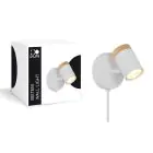 D'Lite Applique Murale Beitem Métal Dépolie Blanc FSC Bois | Convient Pour 1x GU10